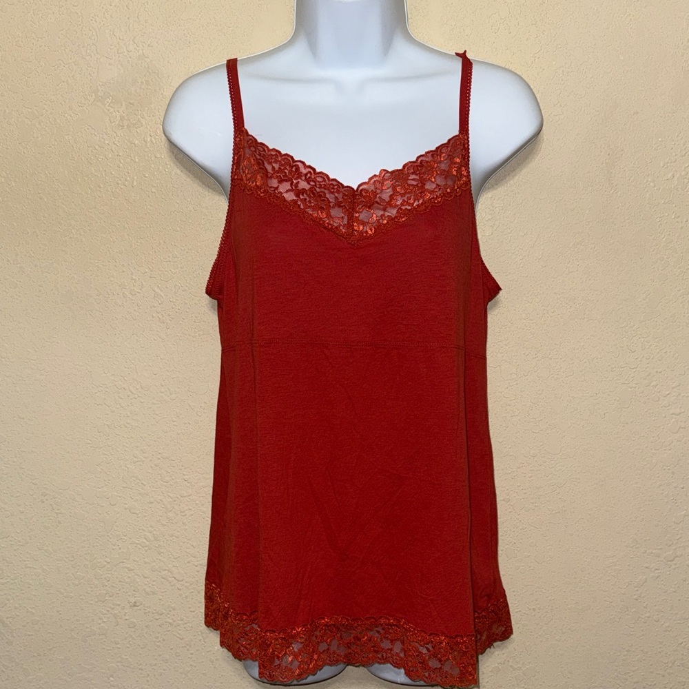 Elle Scarlet Lace Accent Tank